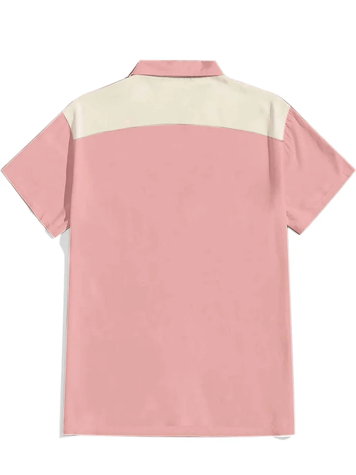 Men's cotton and linen western short-sleeved shirt
