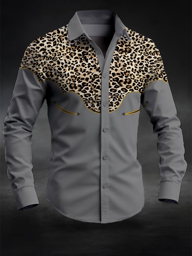 ⚡⚡Buy 2 Get 10% Off⚡⚡Men's Retro Western Contrast Print Long Sleeve Casual Shirt