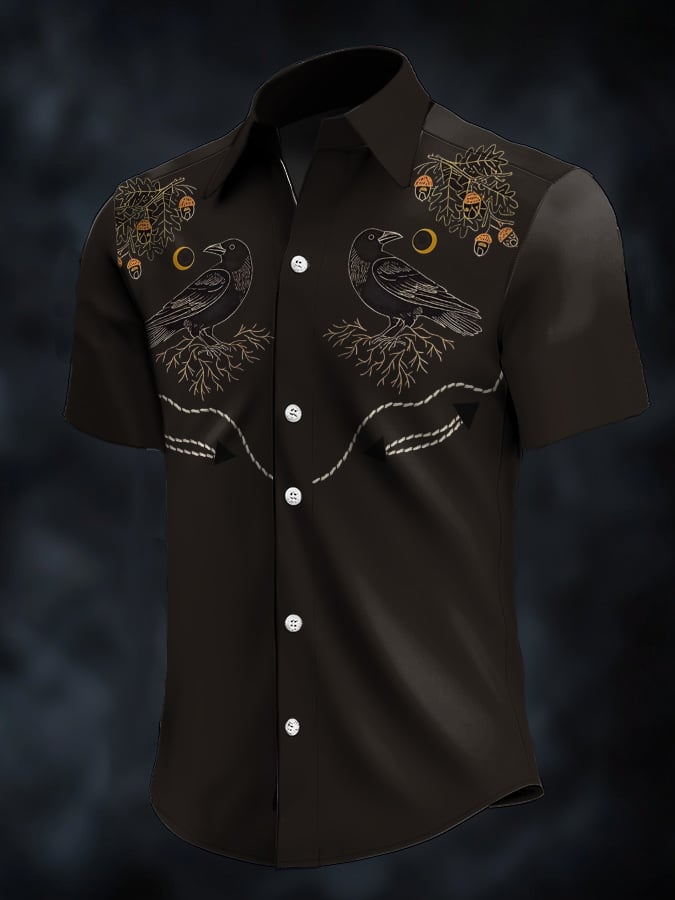 ⚡⚡Buy 2 Get 10% Off⚡⚡Men's Retro Western Contrast Print Short Sleeve Casual Shirt