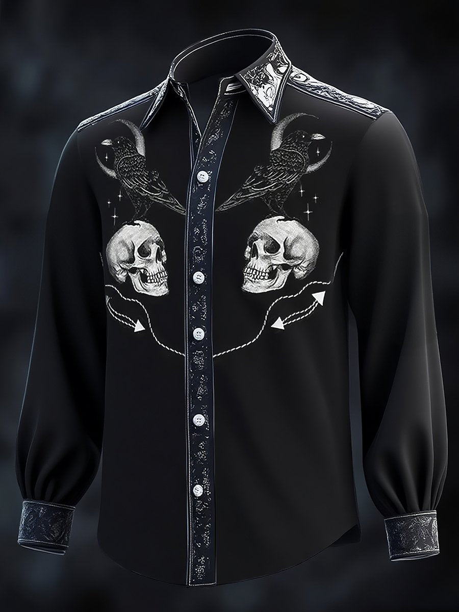 ⚡⚡Buy 2 Get 10% Off⚡⚡Men's Vintage Western Print Long Sleeve Shirt