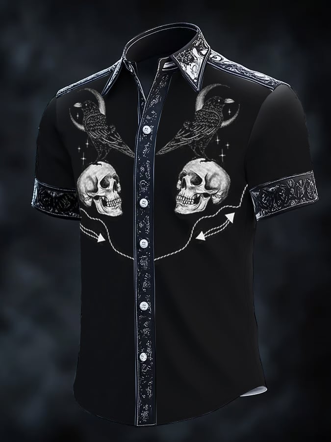 ⚡⚡Buy 2 Get 10% Off⚡⚡Men's Retro Western Print Short Sleeve Shirt