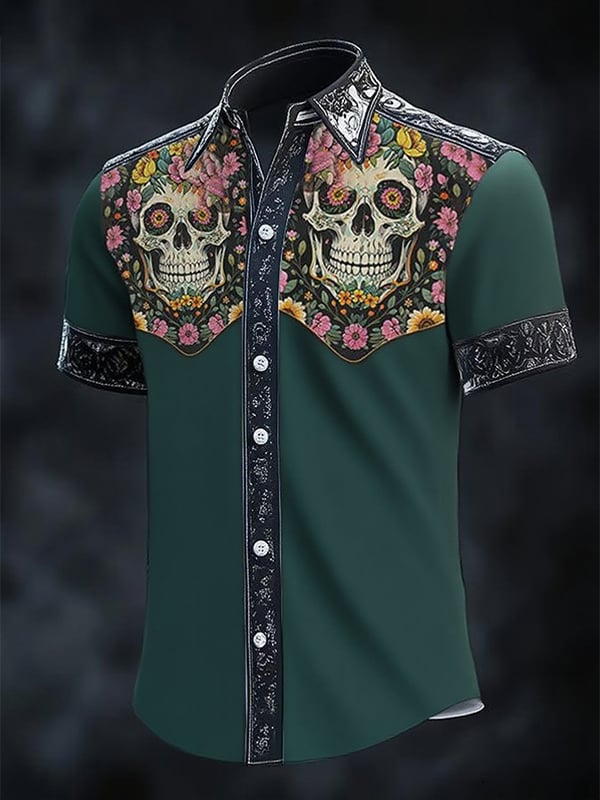 ⚡⚡Buy 2 Get 10% Off⚡⚡Men's Retro Western Print Short Sleeve Shirt