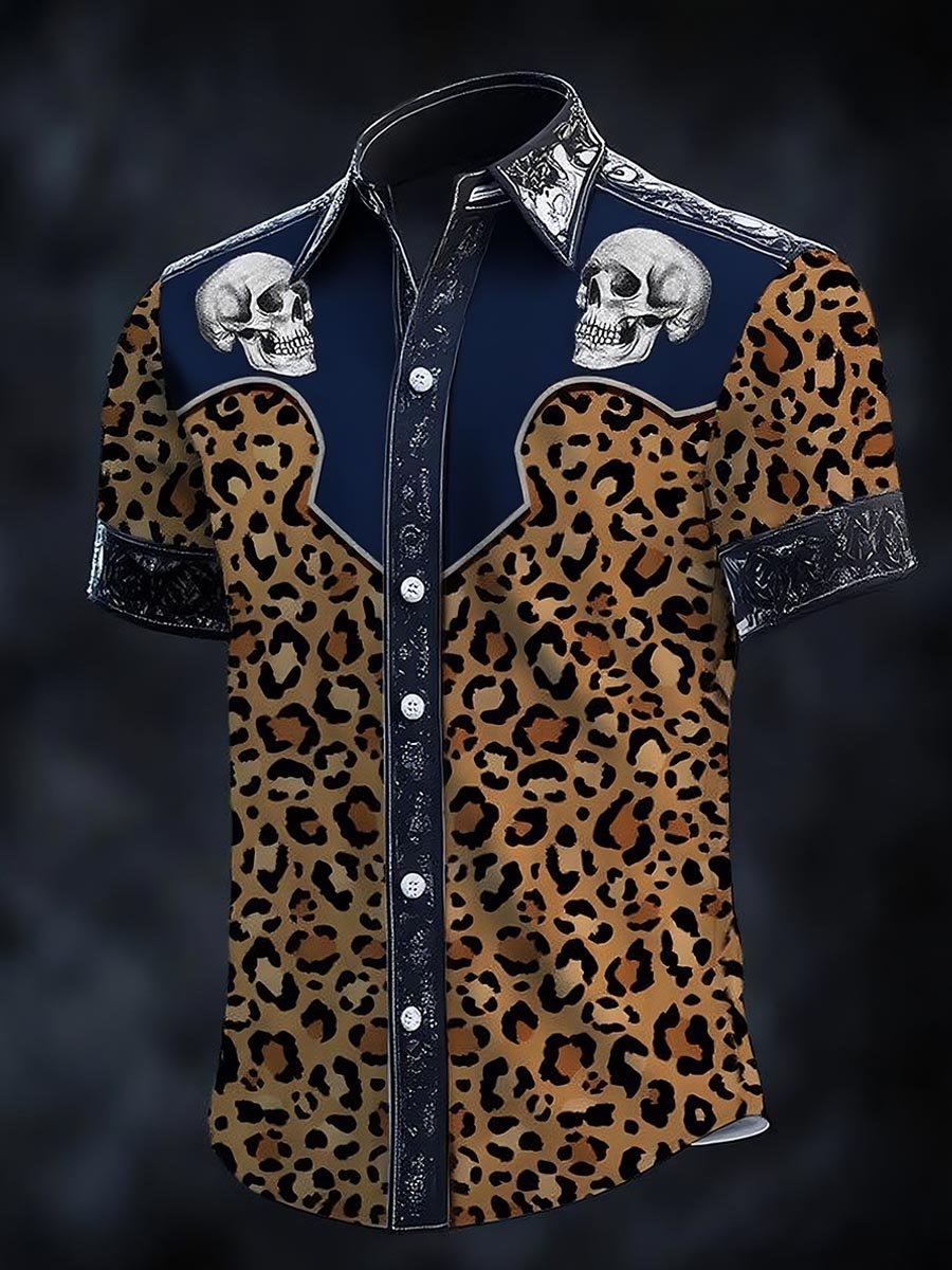 ⚡⚡Buy 2 Get 10% Off⚡⚡Men's Retro Western Print Short Sleeve Shirt