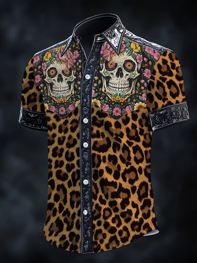 ⚡⚡Buy 2 Get 10% Off⚡⚡Men's Retro Western Print Short Sleeve Shirt