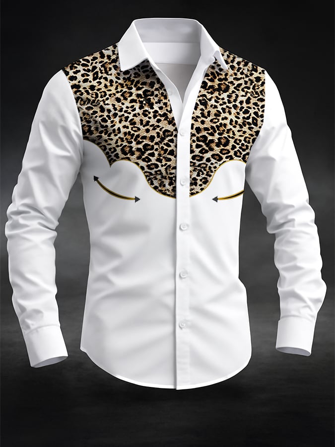 ⚡⚡Buy 2 Get 10% Off⚡⚡Men's Retro Western Contrast Print Long Sleeve Casual Shirt