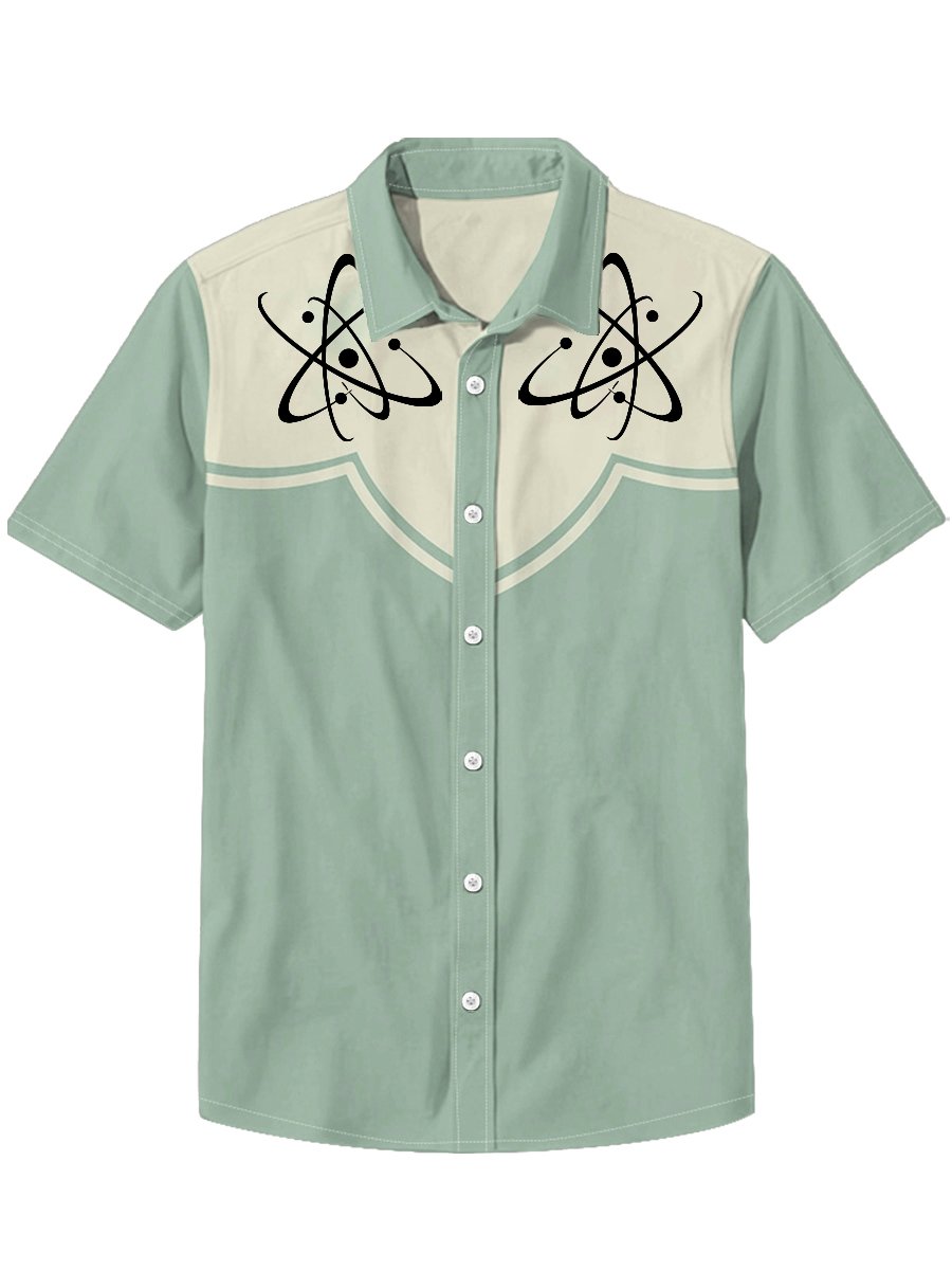 Men's Vintage Western Short Sleeve Shirt