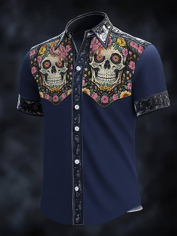 ⚡⚡Buy 2 Get 10% Off⚡⚡Men's Retro Western Print Short Sleeve Shirt