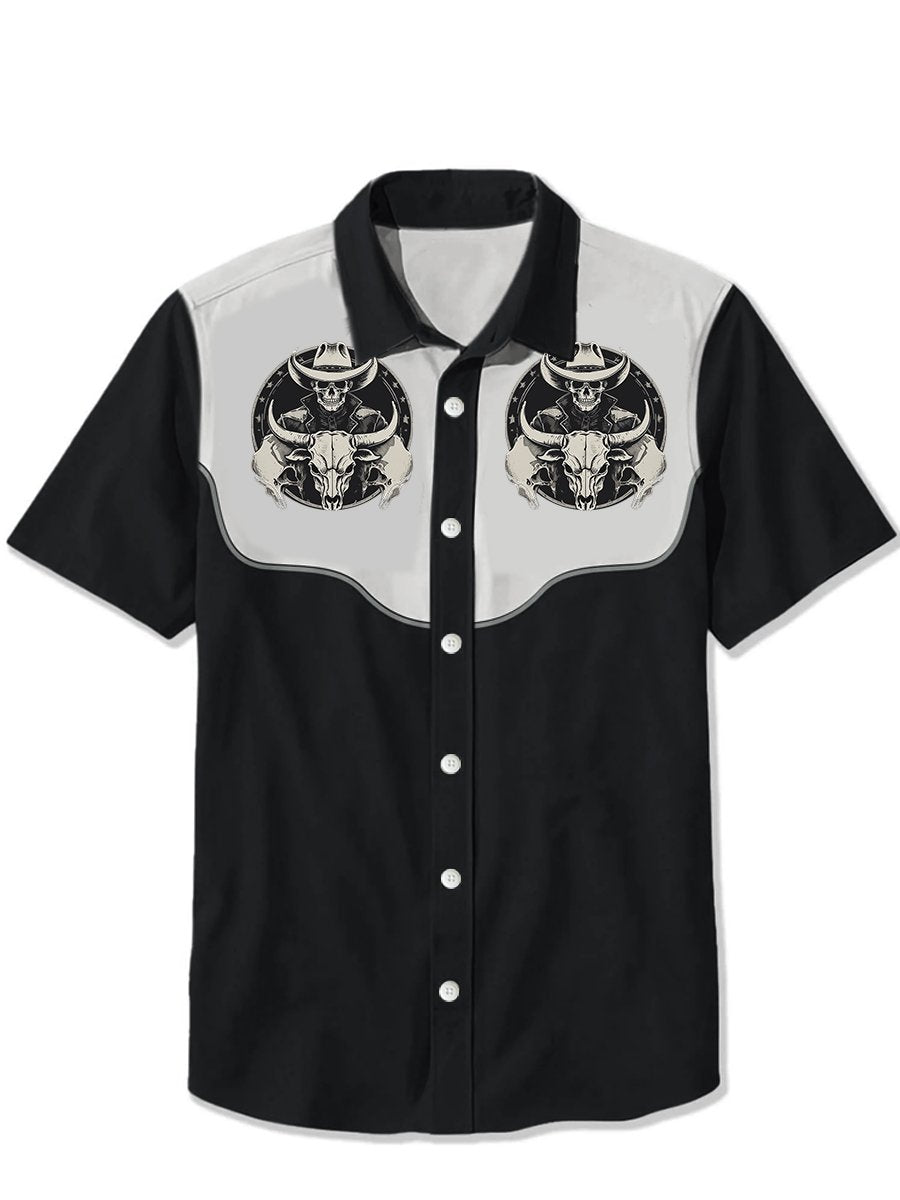 Men's Western Casual Lapel Short Sleeve Shirt