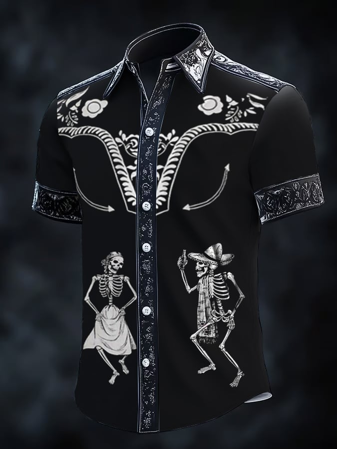 ⚡⚡Buy 2 Get 10% Off⚡⚡Men's Retro Western Print Short Sleeve Shirt