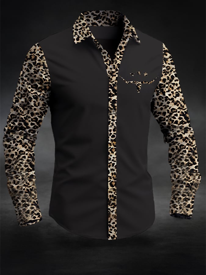 ⚡⚡Buy 2 Get 10% Off⚡⚡Men's Retro Western Contrast Print Long Sleeve Casual Shirt