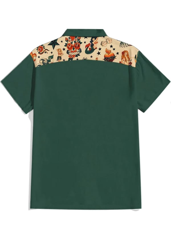 Men's Vintage Western Cowboy Printed Casual Shirt