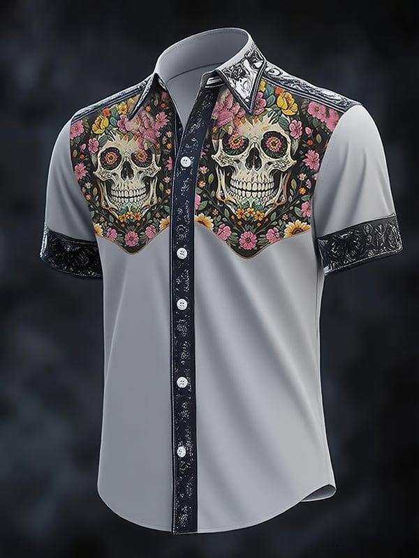 ⚡⚡Buy 2 Get 10% Off⚡⚡Men's Retro Western Print Short Sleeve Shirt