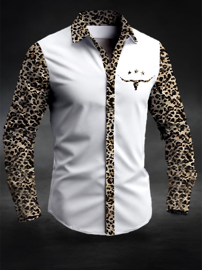 ⚡⚡Buy 2 Get 10% Off⚡⚡Men's Retro Western Contrast Print Long Sleeve Casual Shirt