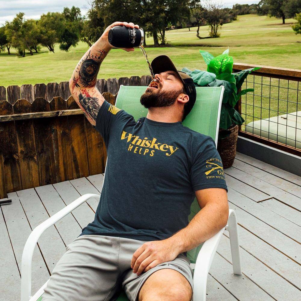 Whiskey Helpsâ„? T-Shirt - Midnight Navy