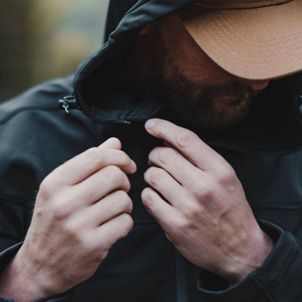 Men's Soft Shell Hoodie - Black