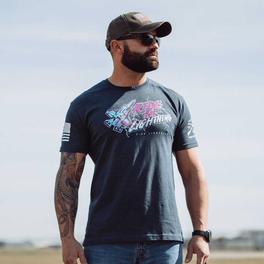 USAF - Ride The Lightning T-Shirt - Midnight Navy
