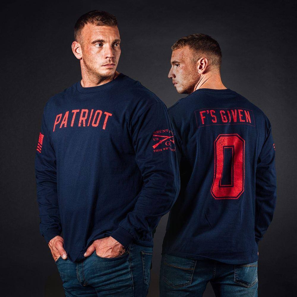 Zero F's Given Long Sleeve - Midnight Navy