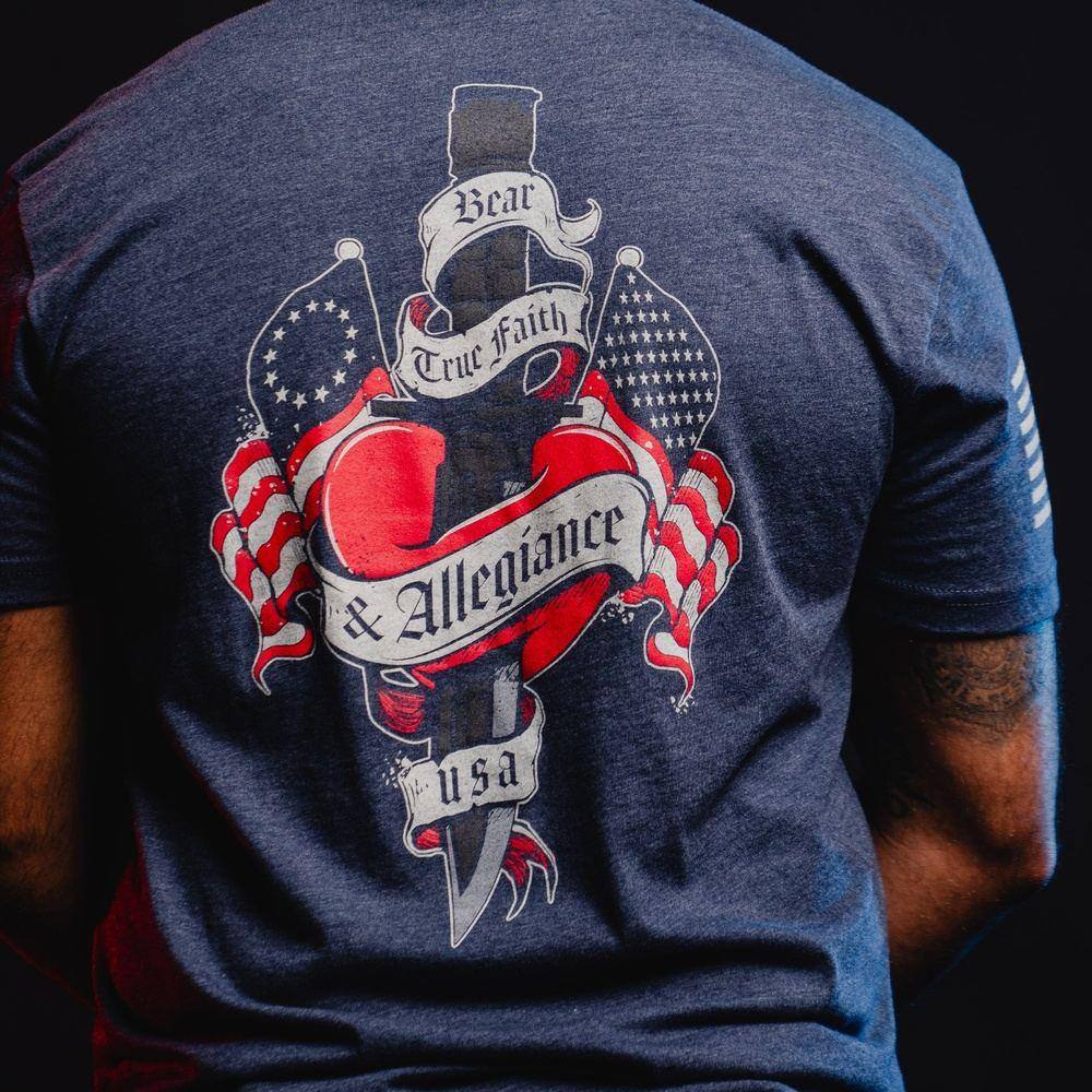 Bear True Faith & Allegiance T-Shirt - Midnight Navy