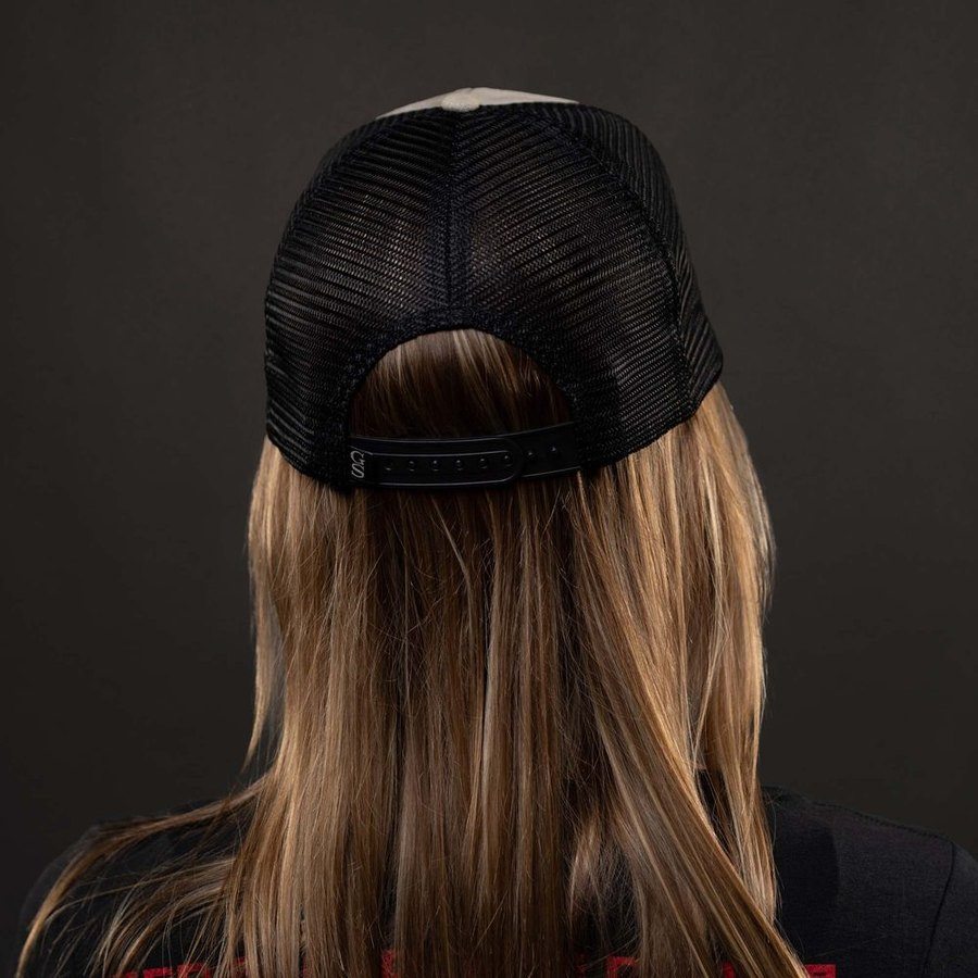 Embroidered American Flag Mesh Hat - Sand Wash