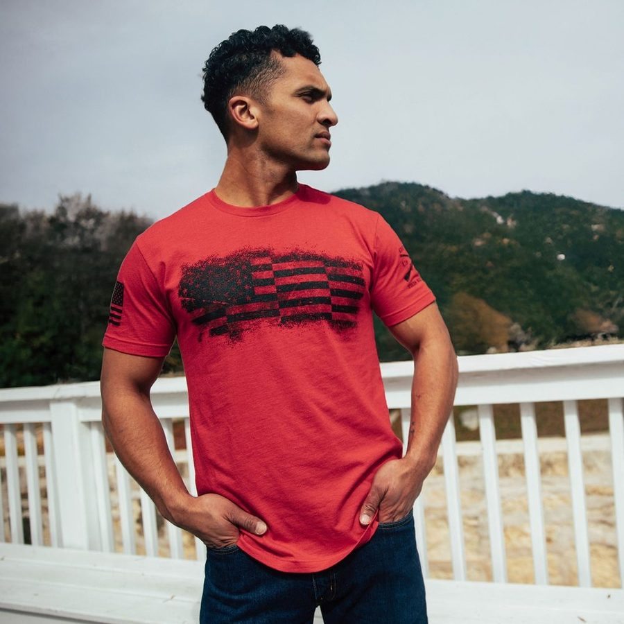 Bar Flag T-Shirt - Red
