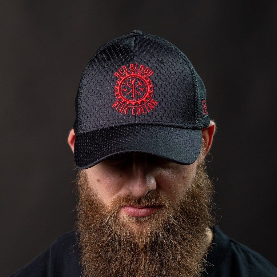 Red Blood Blue Collar® Stretch Fit Hat - Black