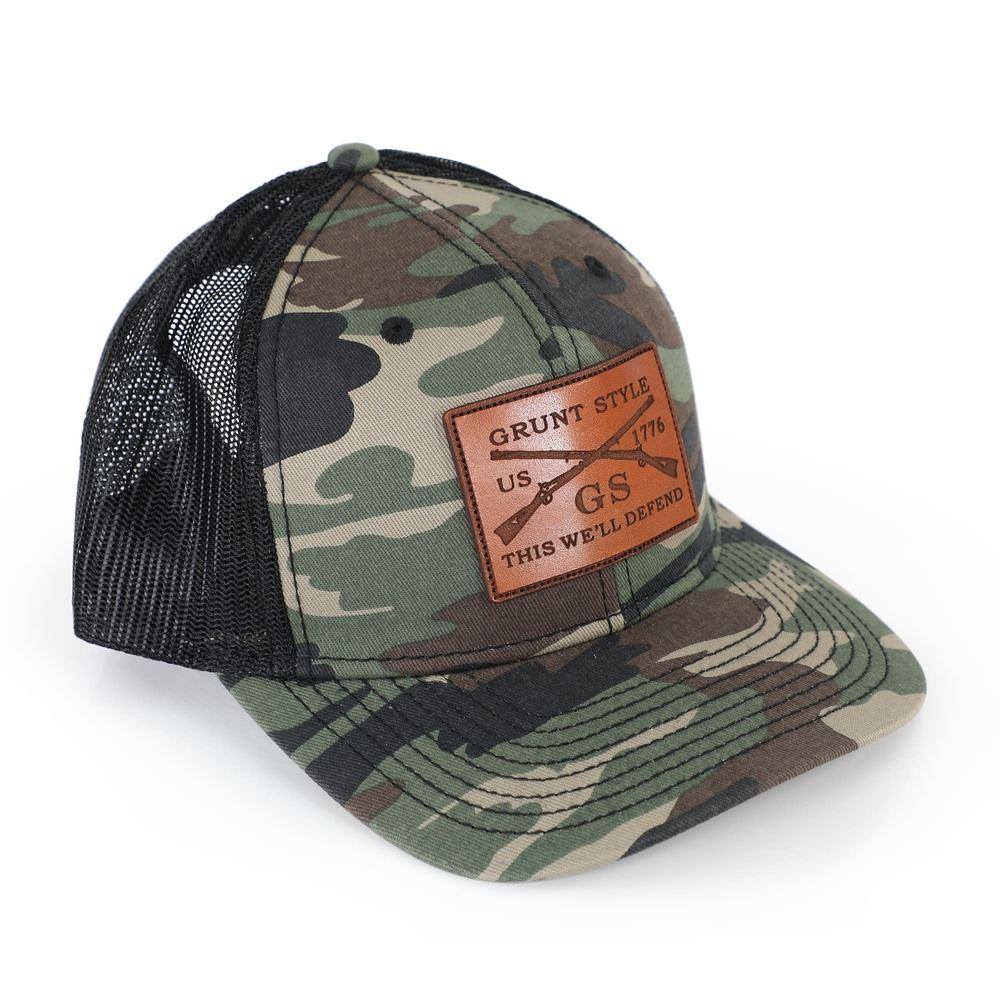 Camo Leather Logo Hat