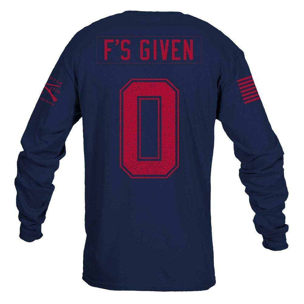 Zero F's Given Long Sleeve - Midnight Navy
