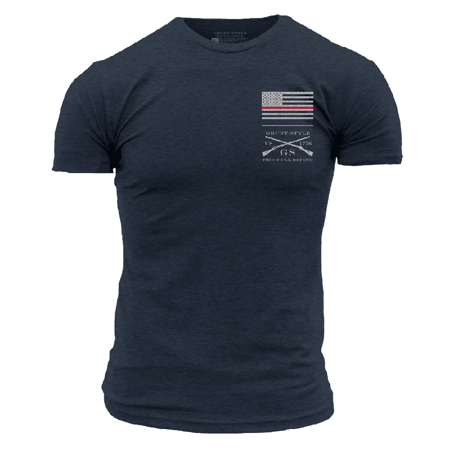 Red Line Flag Basic T-Shirt - Midnight Navy
