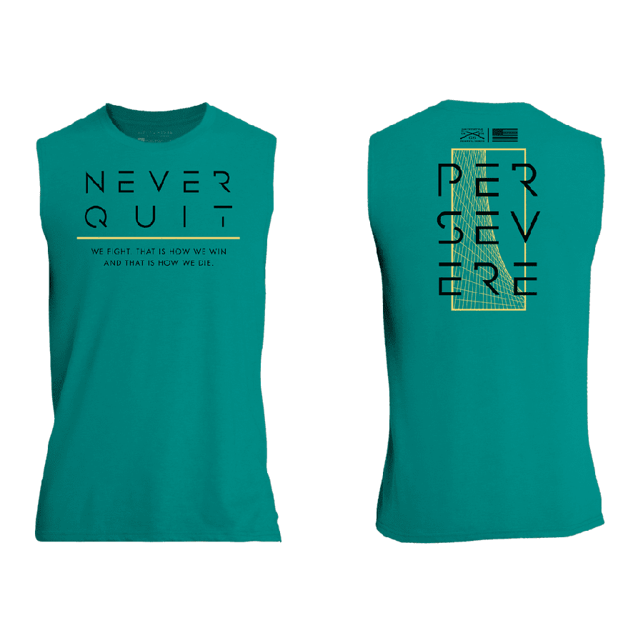 Never Quit Muscle Tank - Heather Aqua