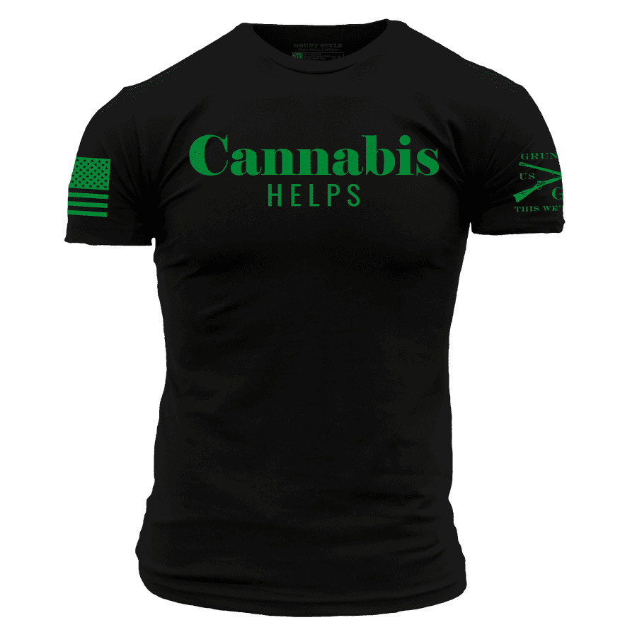 Cannabis Helps T-Shirt - Black