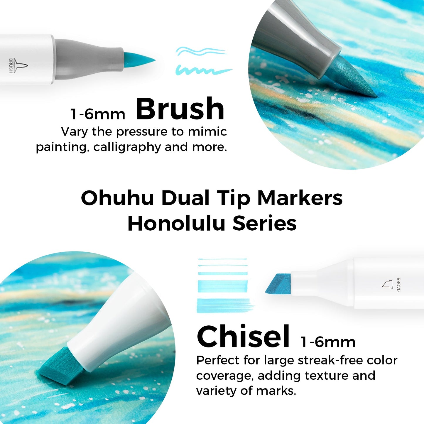 Ohuhu Honolulu 48 Pastel Colors Dual Tips Alcohol Art Markers-Sweetness