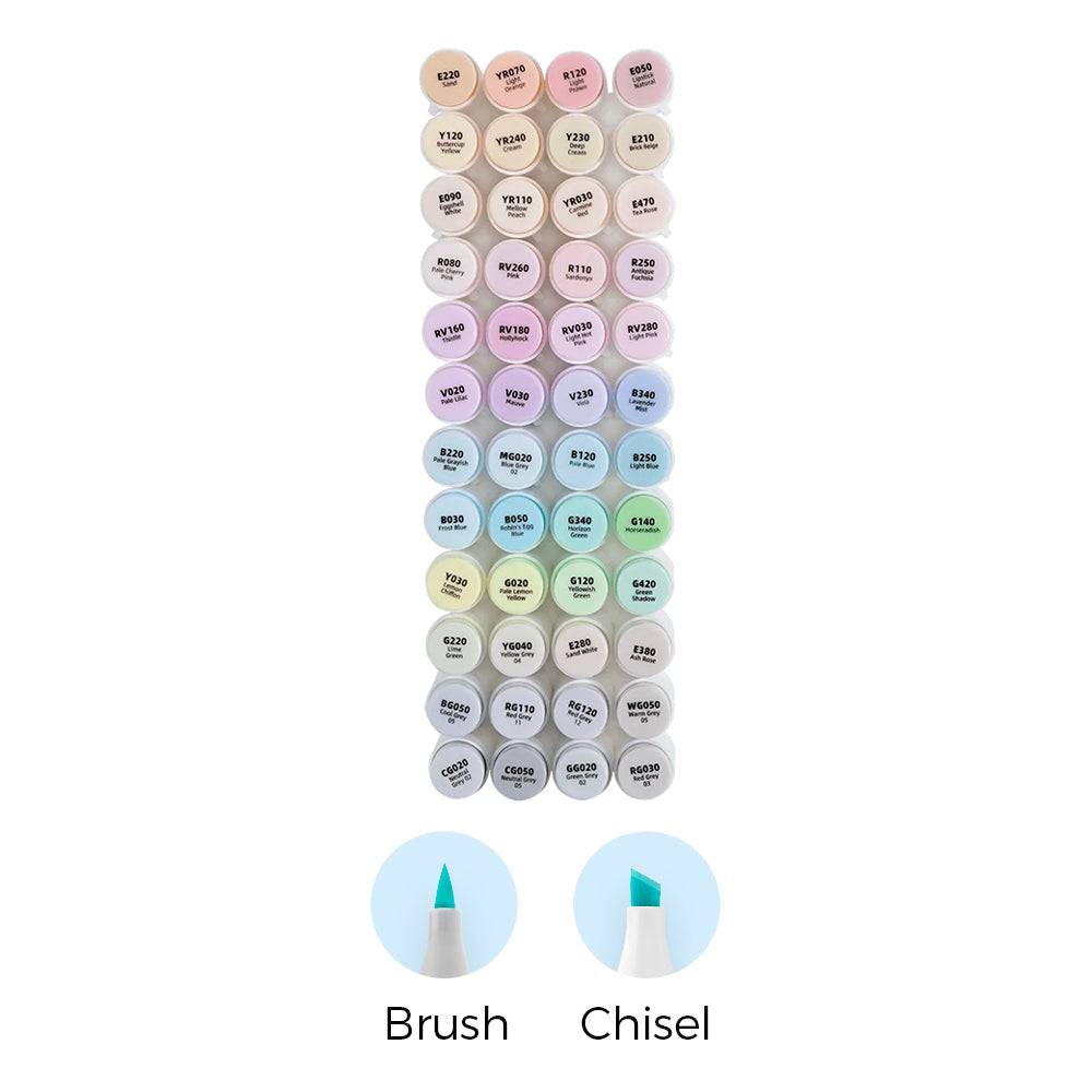 Ohuhu Honolulu 48 Pastel Colors Dual Tips Alcohol Art Markers-Sweetness