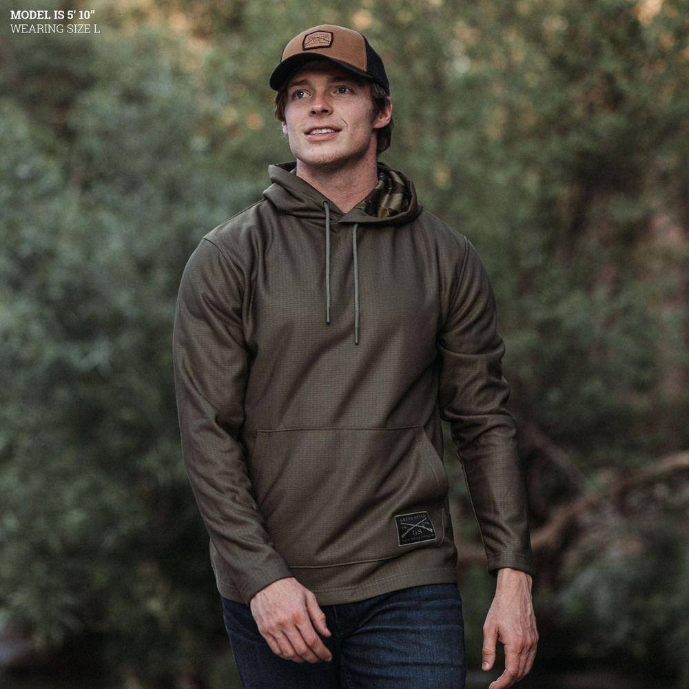 Men's Waffle Top Hoodie - Military Green