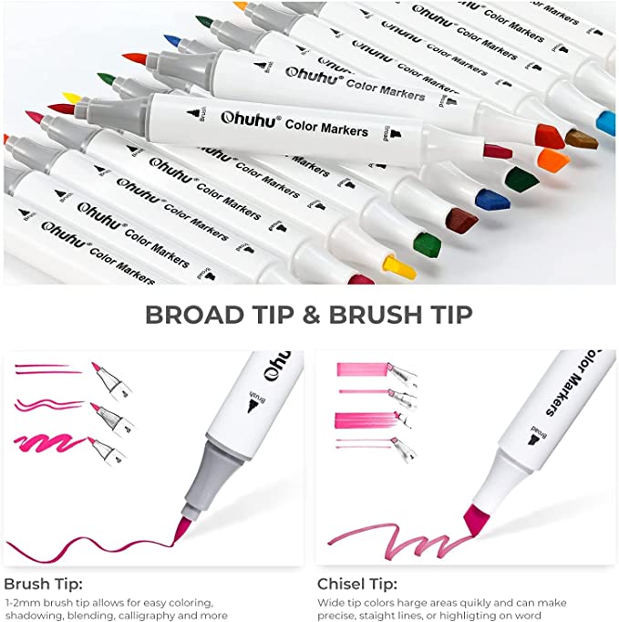 Ohuhu Dual Tips Water-Based Art Markers
