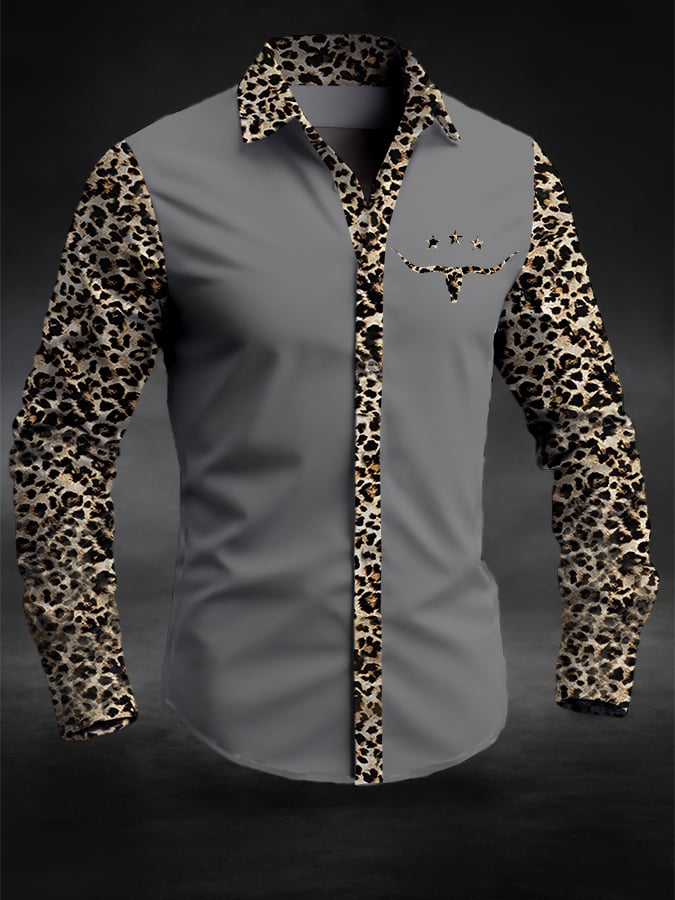⚡⚡Buy 2 Get 10% Off⚡⚡Men's Retro Western Contrast Print Long Sleeve Casual Shirt