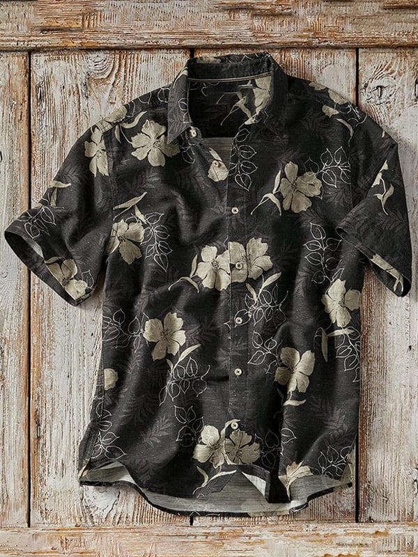 Men's Western Vintage Plaid Short Sleeve Shirt