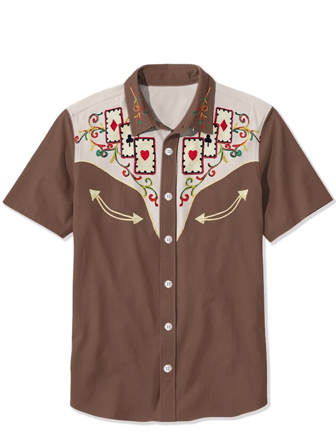 Men's Vintage Western Print Shirt