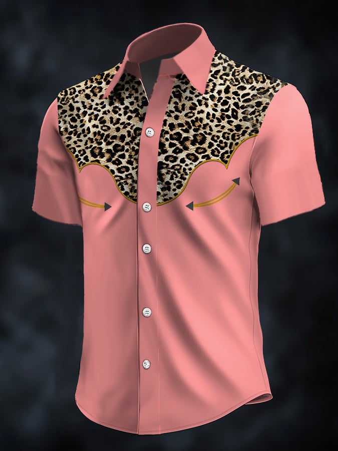 ⚡⚡Buy 2 Get 10% Off⚡⚡Men's Retro Western Contrast Print Short Sleeve Casual Shirt