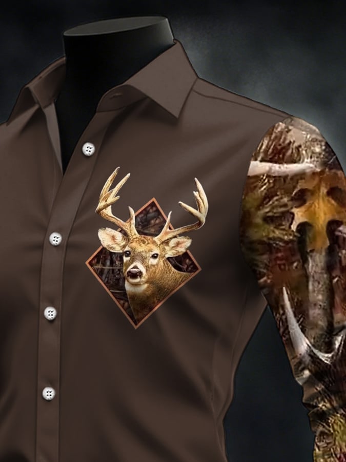 Men's Casual Western Style Contrast Color Shirt