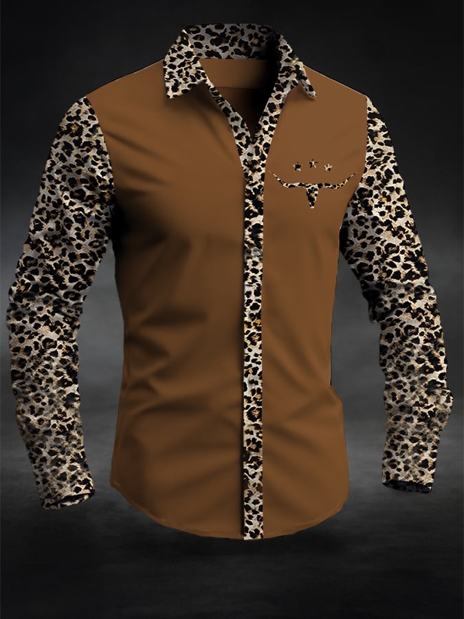 ⚡⚡Buy 2 Get 10% Off⚡⚡Men's Retro Western Contrast Print Long Sleeve Casual Shirt