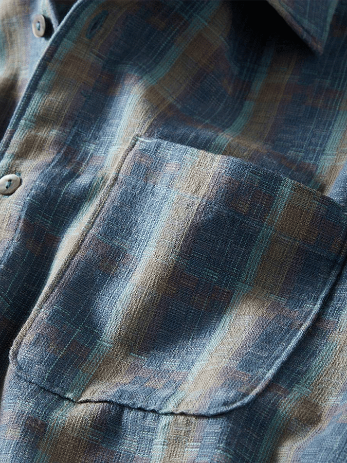 Men's Vintage Western Check Long Sleeve Shirt