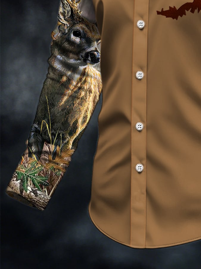 Men's Casual Western Style Contrast Color Shirt
