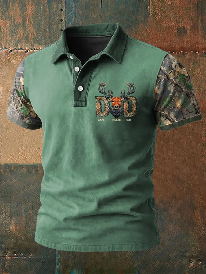 Men's Western-Style Printed Casual Polo Shirt