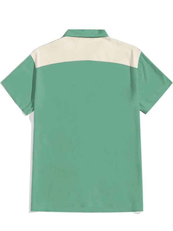 Men's cotton and linen western short-sleeved shirt