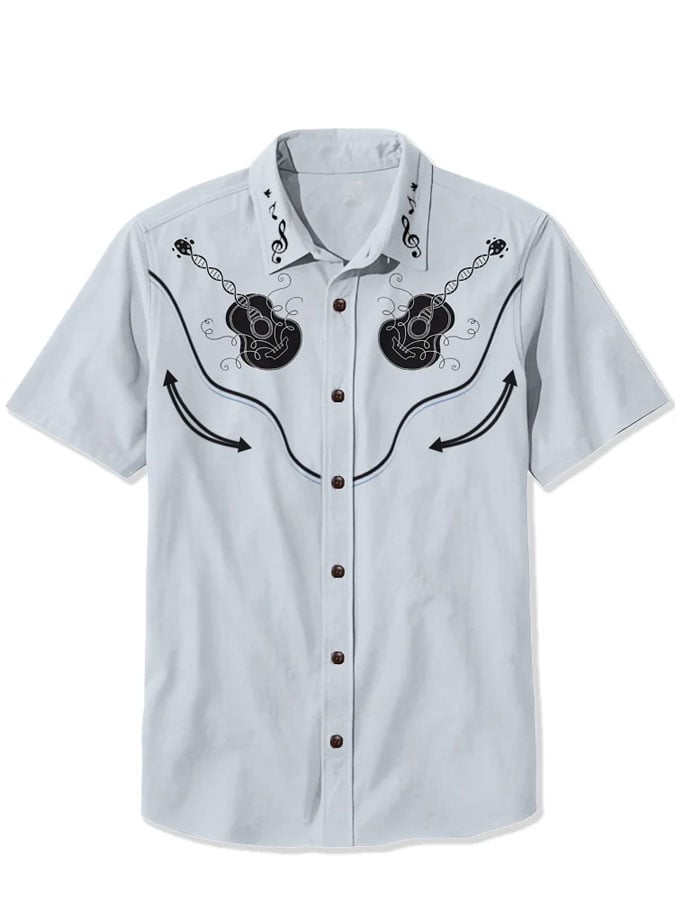 Men's Retro Western Printed Shirt
