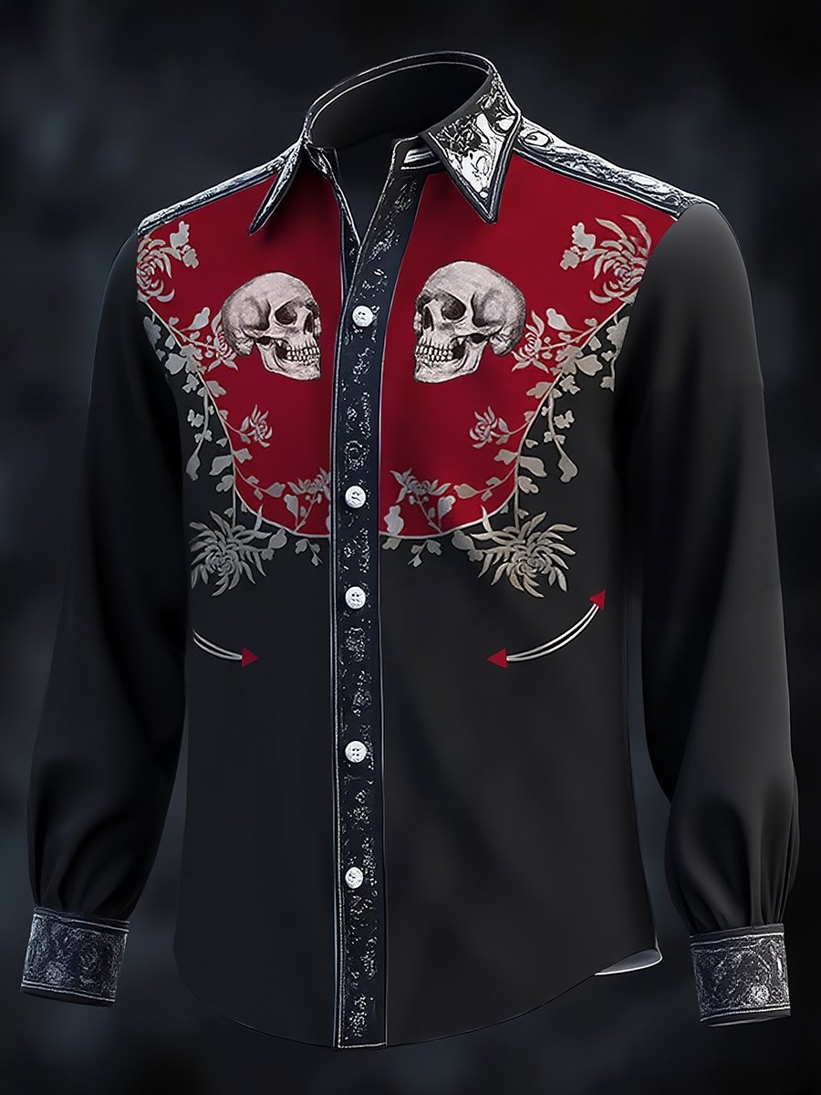 ⚡⚡Buy 2 Get 10% Off⚡⚡Men's Vintage Western Print Long Sleeve Shirt
