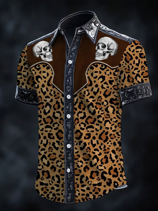 ⚡⚡Buy 2 Get 10% Off⚡⚡Men's Retro Western Print Short Sleeve Shirt
