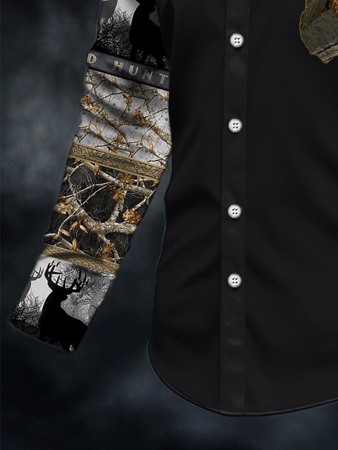 Men's Casual Western Style Contrast Color Shirt
