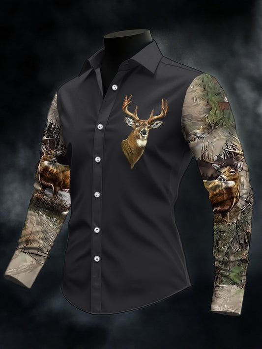 Men's Casual Western Style Contrast Color Shirt