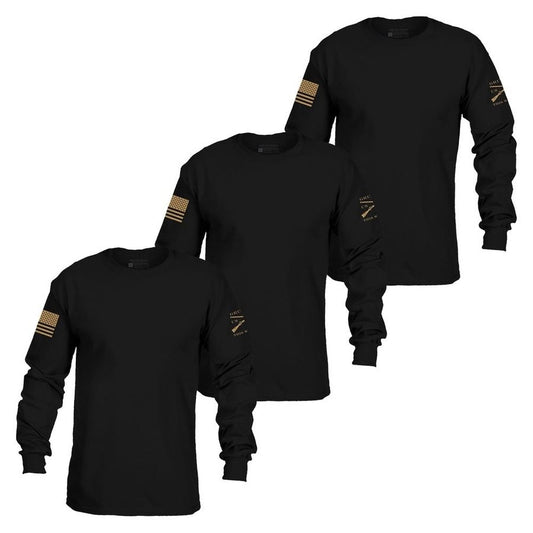 Basic Long Sleeve Black 3-Pack